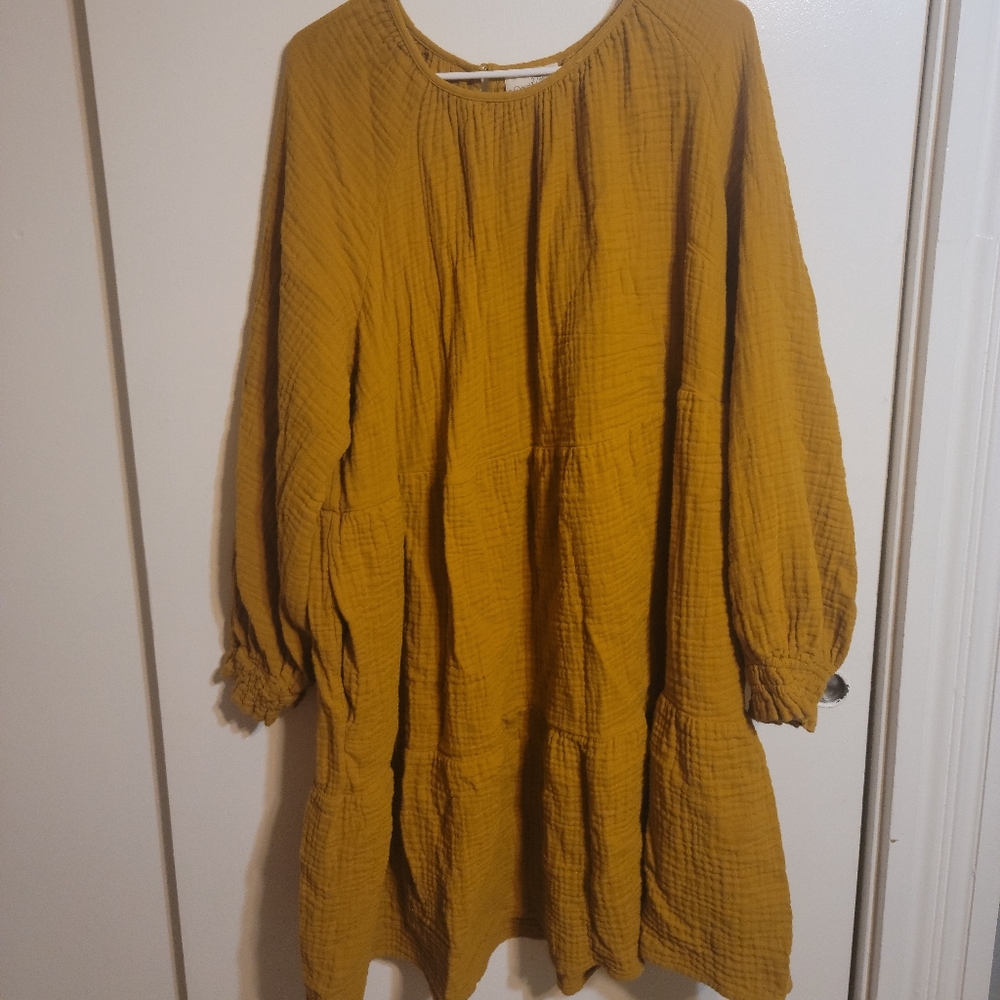 Dark yellow long sleeve dress